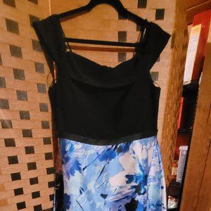 Morgan & Co. Womens Dress Ball Gown Off-Shoulder Blue 16W